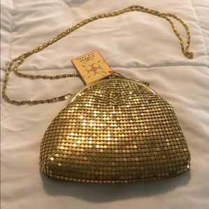 Metallic gold small shoulder bag